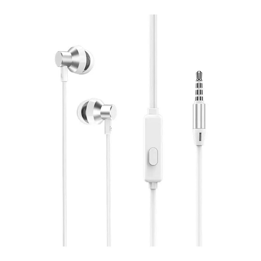 Kit pieton BOROFONE intra-auriculaire (jack) BM35 (Boite/blister) blanc/silver