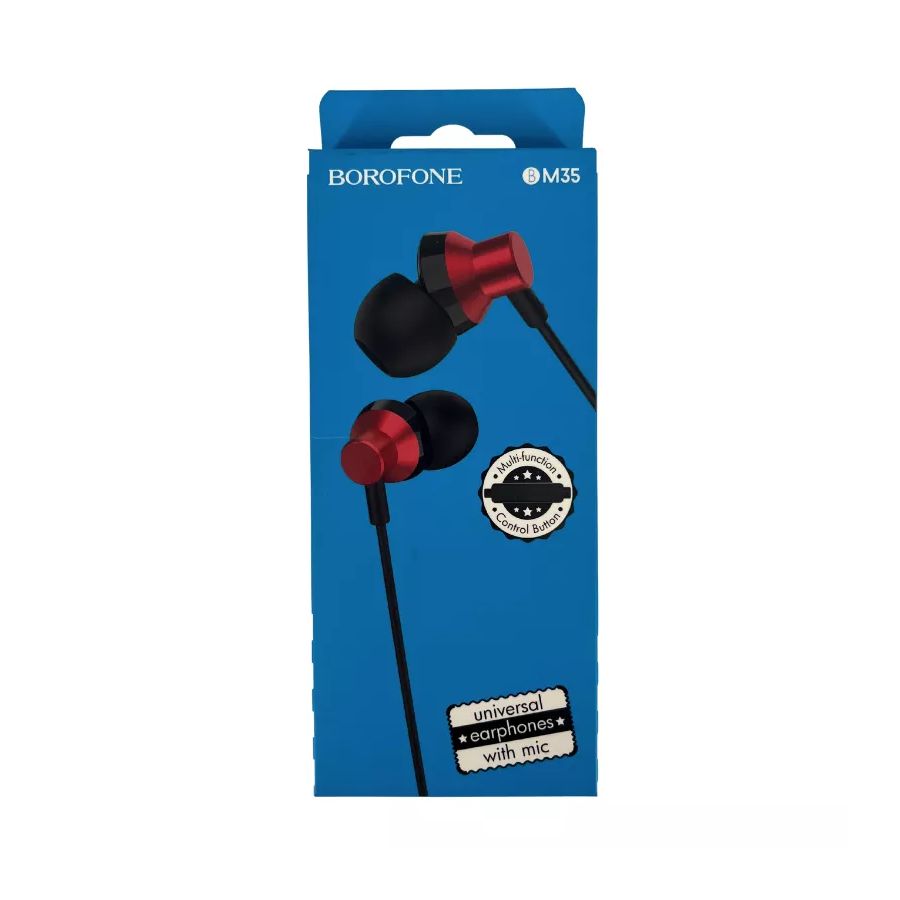 BOROFONE intra-auriculaire (jack) BM35 (Boite/blister) noir/rouge BOROFONE intra-auriculaire (jack) BM35 (Boite/blister) noir/rouge