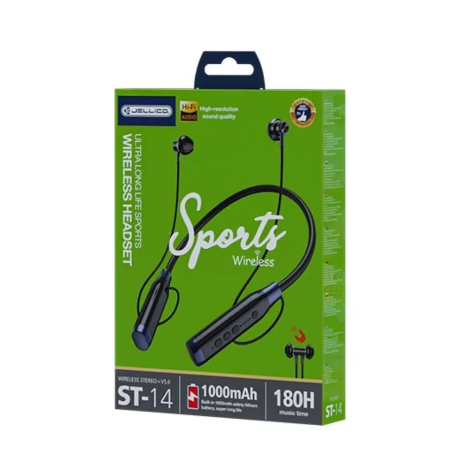 Écouteurs sans fil bluetooth tour de cou intra-auriculaire le sport JELLICO ST-14 (Boite/blister) noir Écouteurs sans fil bluetooth tour de cou intra-auriculaire le sport JELLICO ST-14 (Boite/blister) noir