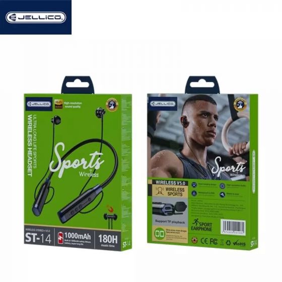 Écouteurs sans fil bluetooth tour de cou intra-auriculaire le sport JELLICO ST-14 (Boite/blister) noir Écouteurs sans fil bluetooth tour de cou intra-auriculaire le sport JELLICO ST-14 (Boite/blister) noir