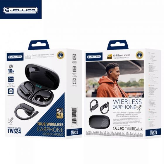 Écouteurs sans fil bluetooth intra-auriculaire JELLICO TWS24 (Boite/blister) noir