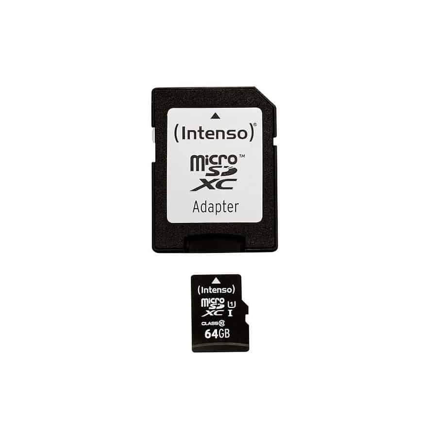 Carte Mémoire Micro SD avec Adaptateur INTENSO 34234 UHS-I XC Premium Noir 64 GB Carte Mémoire Micro SD avec Adaptateur INTENSO 34234 UHS-I XC Premium Noir 64 GB