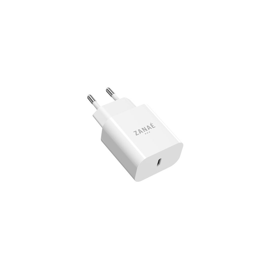 Chargeur 1 port USB-C 20w Power Delivery Zanaé, Blanc