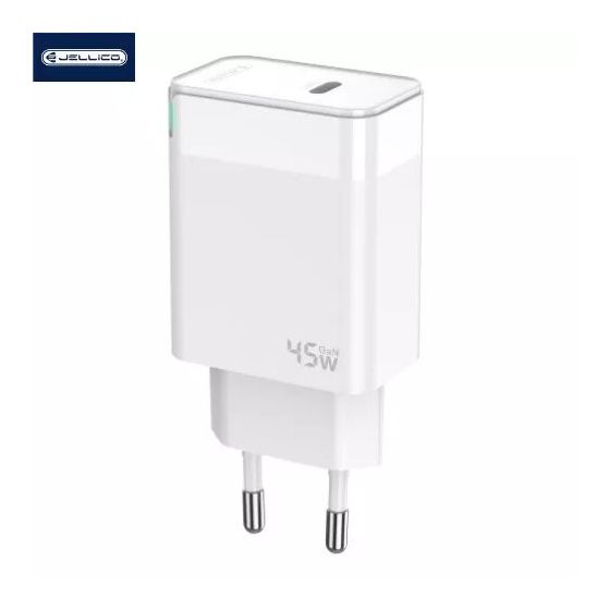 Adaptateur secteur port 1X USB-C (45W) avec cable USB-C/Type C vers Lightning JELLICO C105