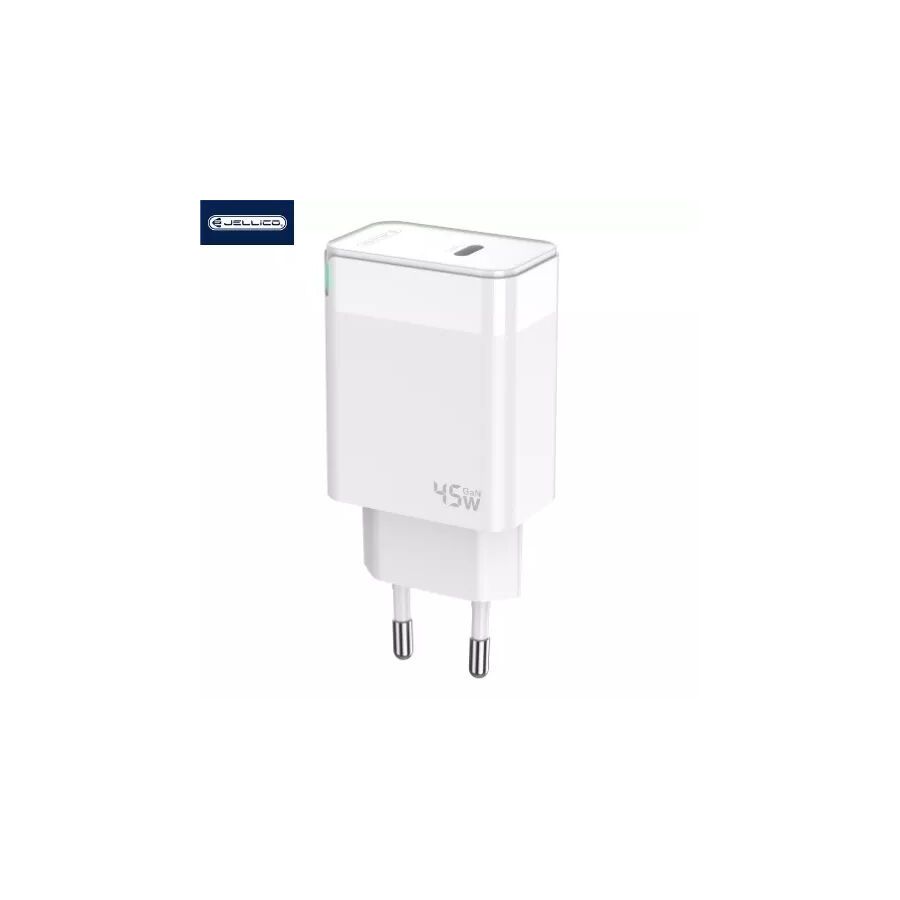 Adaptateur secteur port 1X USB-C (45W) avec cable USB-C/Type C vers Lightning JELLICO C105