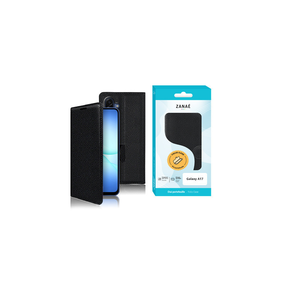 Etui Portefeuille Zanae pour Galaxy A17, Noir