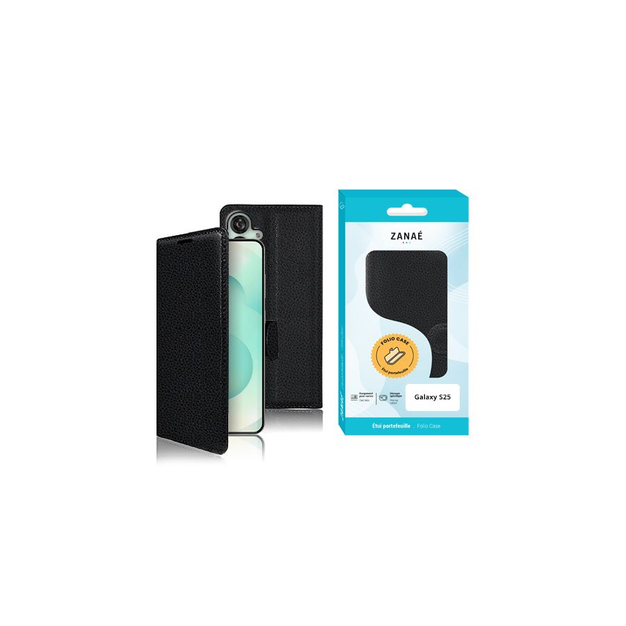 Etui Portefeuille Zanae pour Galaxy S25, Noir