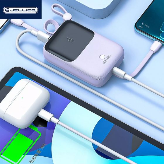 Power Bank JELLICO ZP1 - Batterie Externe 10000mAh, 22.5W, Violet Power Bank JELLICO ZP1 - Batterie Externe 10000mAh, 22.5W, Violet