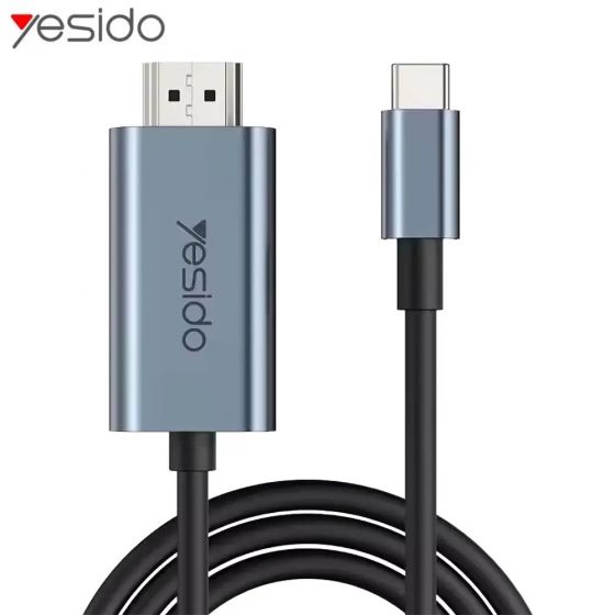 Câble USB-C Mâle vers HDMI Yesido Mâle 4K (60Hz) 2m - HM10 - Noir