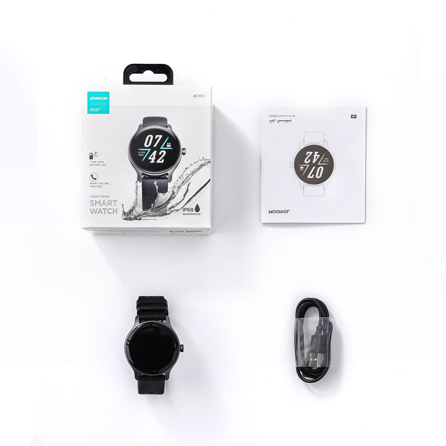 Montre Connectée, smartwatch JOYROOM JR-FC1 Classic Series – Appels Bluetooth & Suivi Vitalité gris