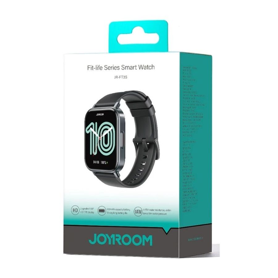 Montre Connectée, smartwatch JOYROOM JR-FT3S Fit-Life Series – Appels Bluetooth & Suivi Vitalité gris sidéral/noir