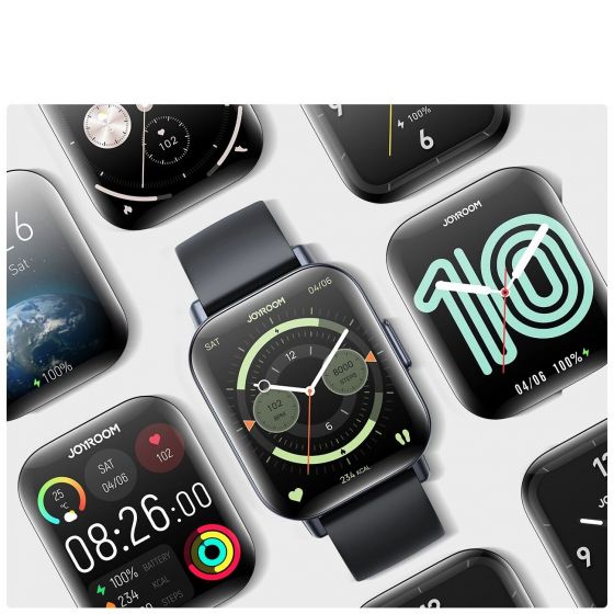 Montre Connectée, smartwatch JOYROOM JR-FT3S Fit-Life Series – Appels Bluetooth & Suivi Vitalité gris sidéral/noir