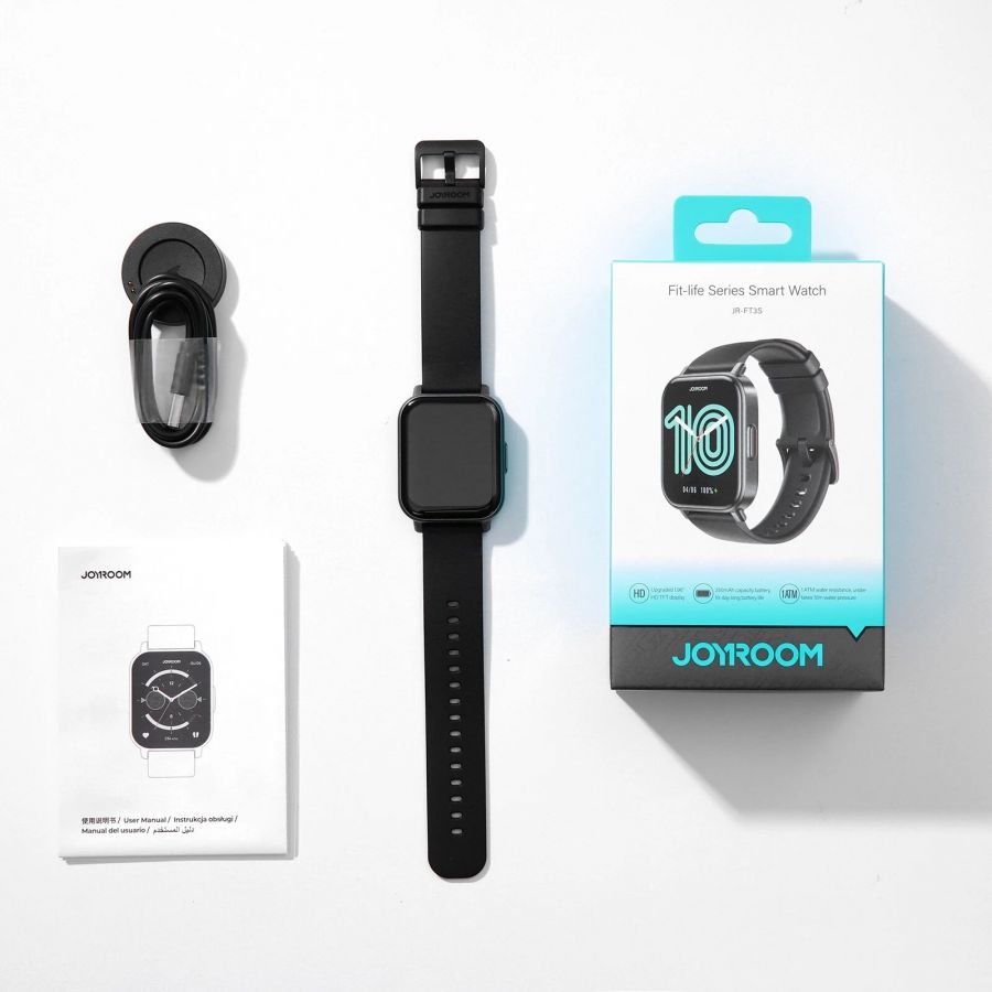 Montre Connectée, smartwatch JOYROOM JR-FT3S Fit-Life Series – Appels Bluetooth & Suivi Vitalité gris sidéral/noir