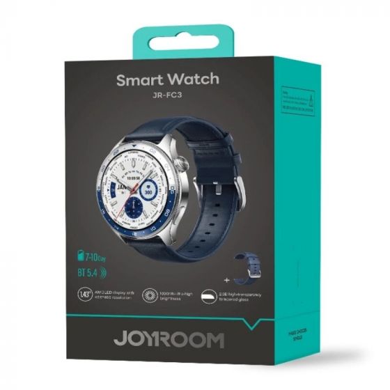 Montre Connectée, smartwatch JOYROOM JR-FC3 Classic Series bleue