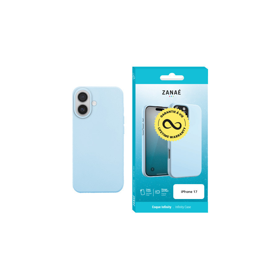 Coque Infinity pour iPhone 17, Bleu clair