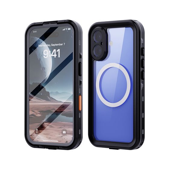 Coque étanche Redpepper pour iPhone 16, Noir