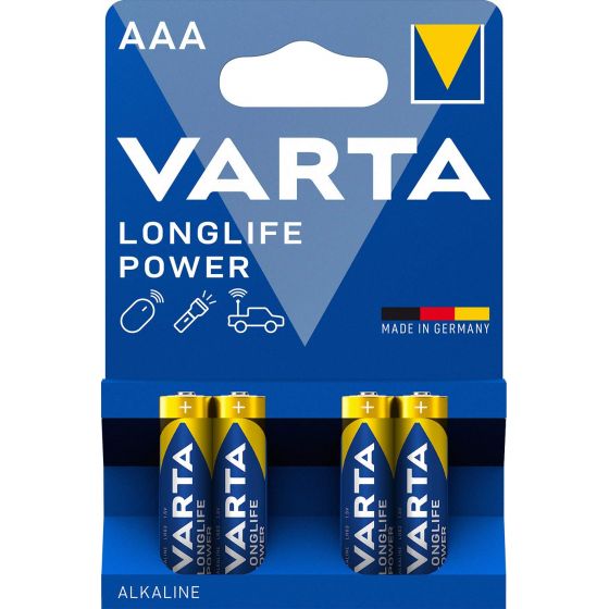 Varta Piles Alcaline Micro AAA LR03 Longlife Power (Pack de 4)