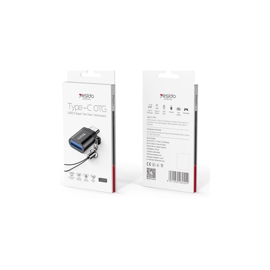 Adaptateur OTG USB Femelle vers Type-C Mâle Yesido GS06