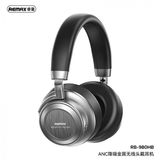 Casque Sans Fil REMAX ANC RB-980HB (Avec Réduction de Bruit) - Noir / Métal