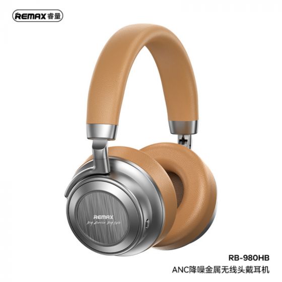 Casque Sans Fil REMAX ANC RB-980HB (Avec Réduction de Bruit) - Kaki / Metal