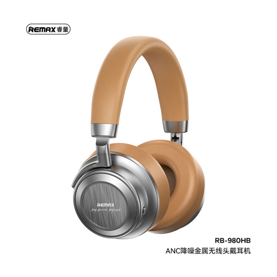 Casque Sans Fil REMAX ANC RB-980HB (Avec Réduction de Bruit) - Kaki / Metal