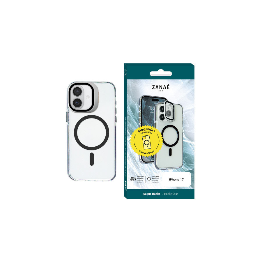 Coque Hooke MagSafe pour iPhone 17, Noir