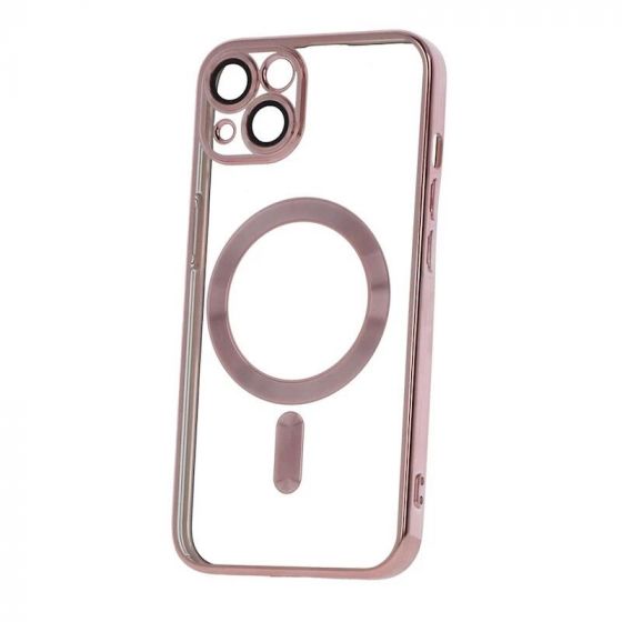 Coque CHROME EDGE MAG iPhone 17 rose-or