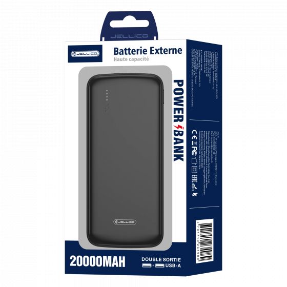 Power Bank (Batterie Externe) 20000mAh 74W double port JELLICO P52 noir