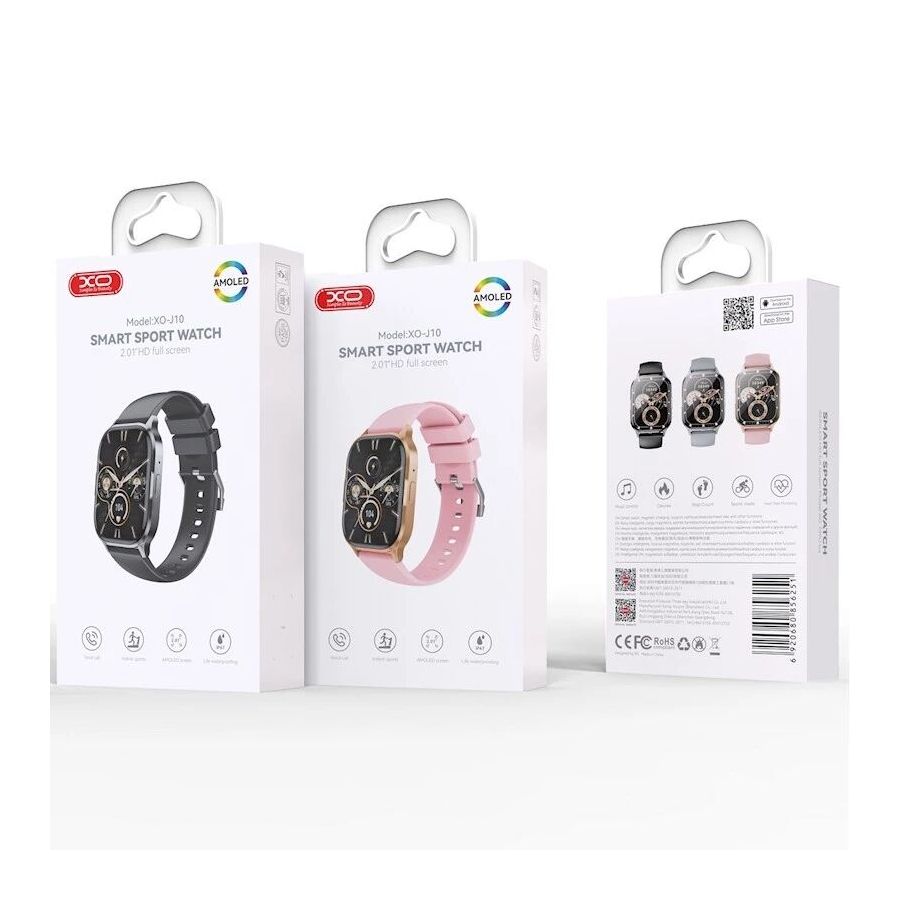 Montre connectée avec écran AMOLED et fonctions sport XO J10 Rose