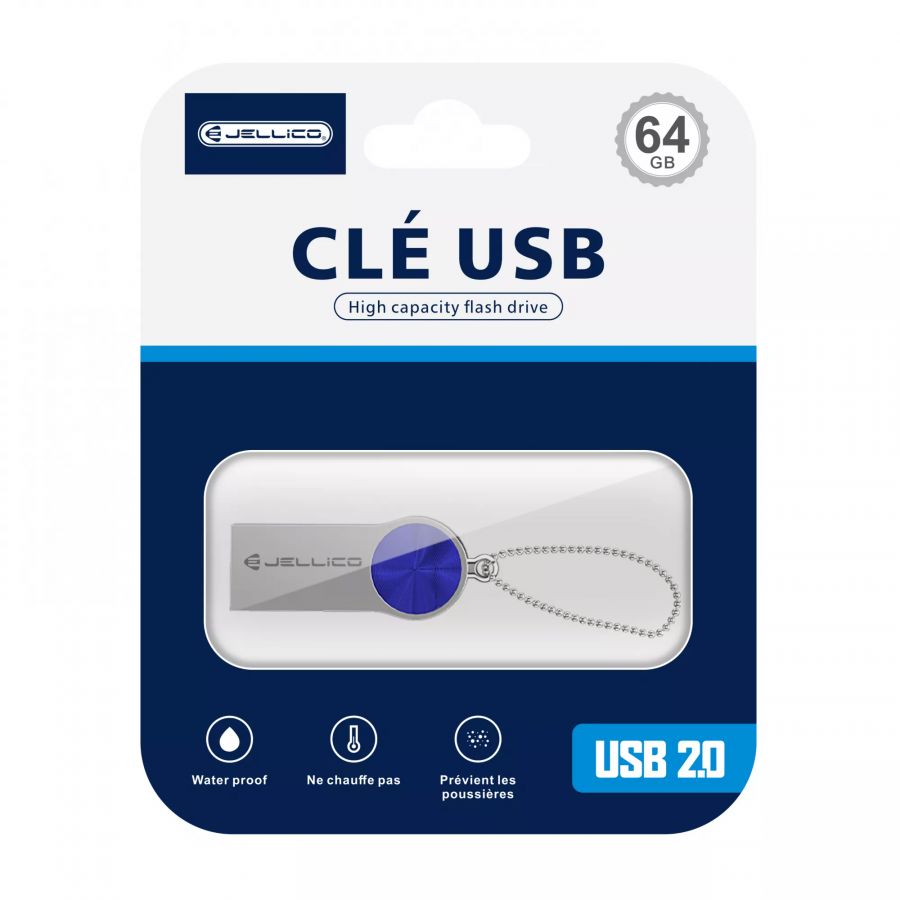 Clé USB JELLICO V08 64go bleu (Boite/ Blister)