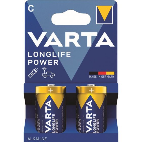 Pack de 2 piles Varta LongLife Power Alcaline LR14 1.5V Baby C