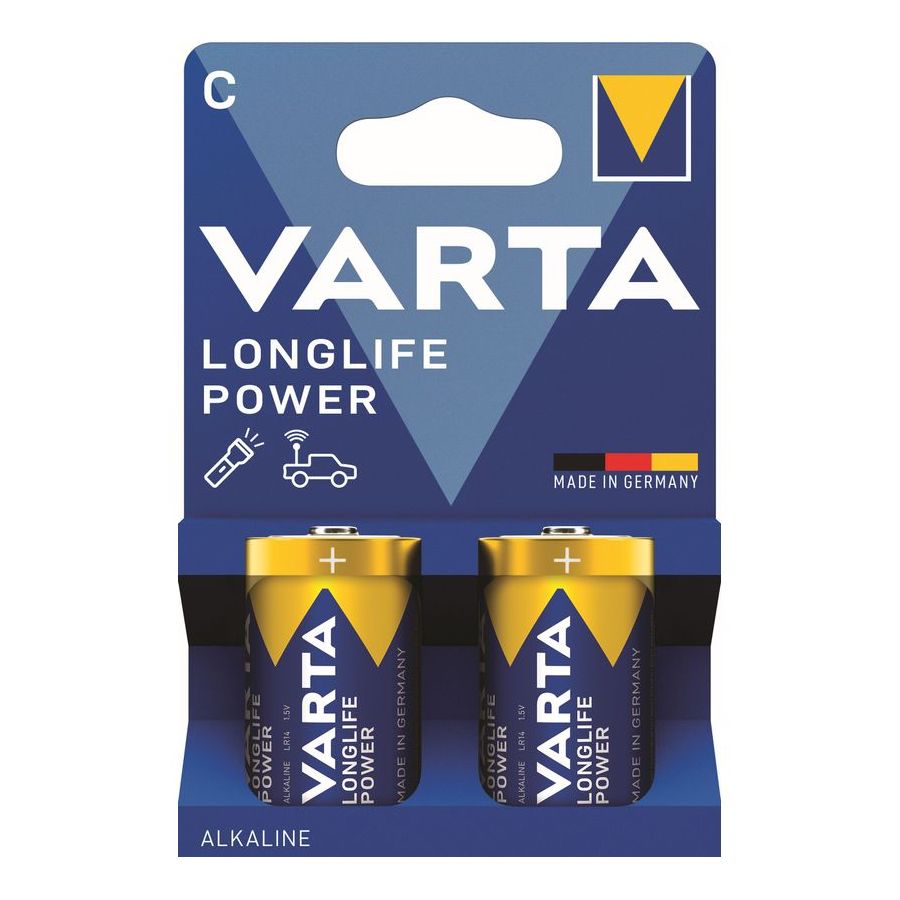 Pack de 2 piles Varta LongLife Power Alcaline LR14 1.5V Baby C