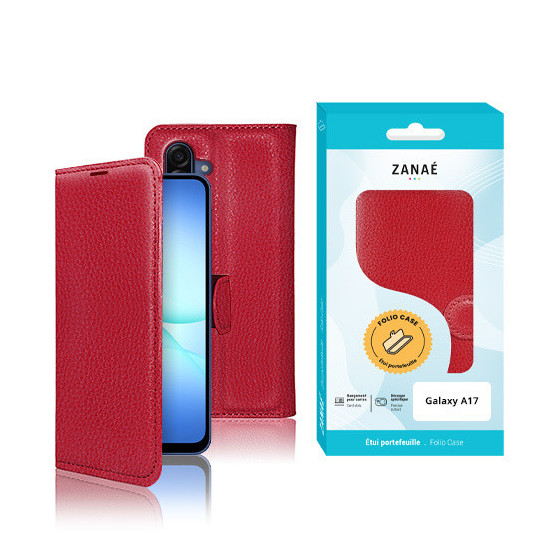 Etui Portefeuille Zanae pour Galaxy A17, Rouge