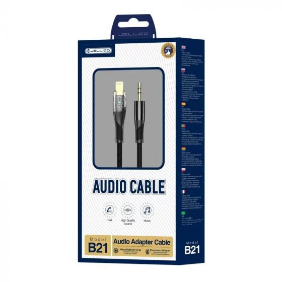 Cable Audio Lightning vers Jack (3.5mm) 1.2 mètres JELLICO B21 noir