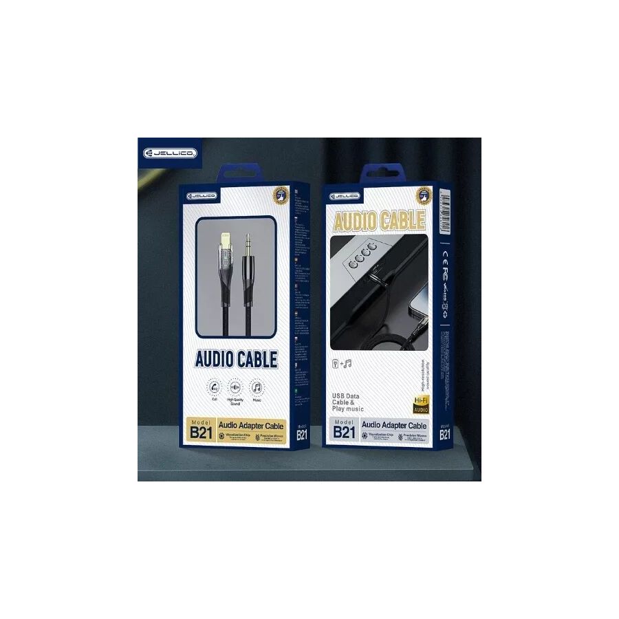 Cable Audio Lightning vers Jack (3.5mm) 1.2 mètres JELLICO B21 noir