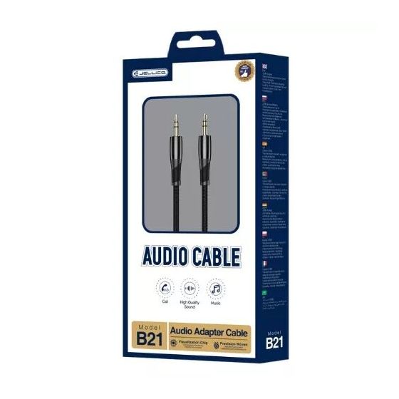 Cable Audio Jack vers Jack (3.5mm) 1.2 mètres JELLICO B21 noir