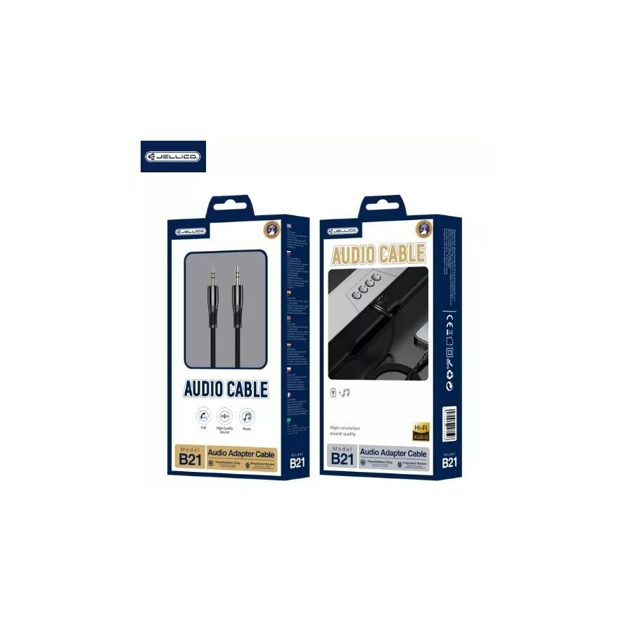 Cable Audio Jack vers Jack (3.5mm) 1.2 mètres JELLICO B21 noir