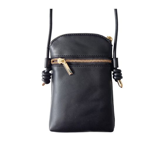 Sacoche Bandoulière Crossbody Phone Bag, Obsidian Noir