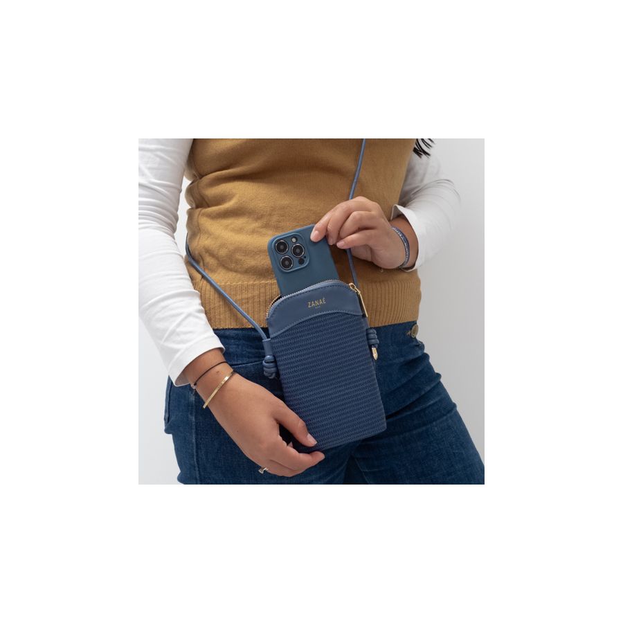 Sacoche Bandoulière Crossbody Phone Bag, Baltic Bleu