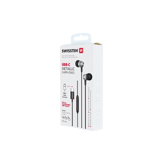 Kit mains libres, Ecouteurs Connectique USB-C, Swissten, Noir