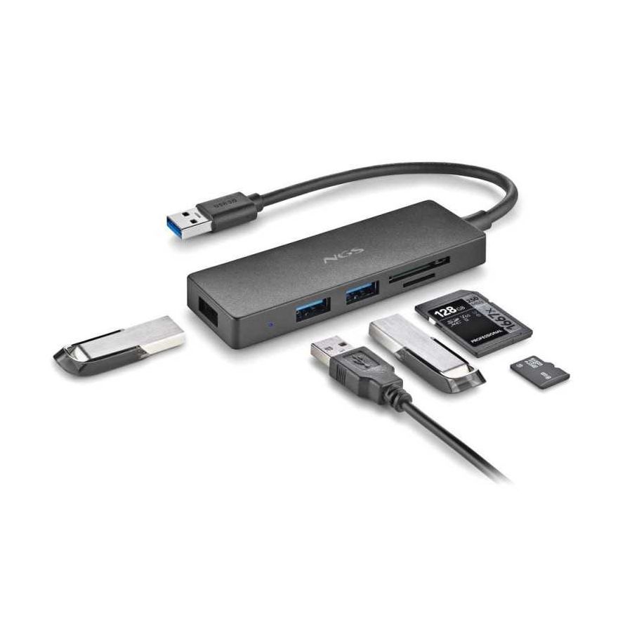 NGS - IHUB READER - USB 3.0 - 3x USB 3.0 / Lecteur de Carte