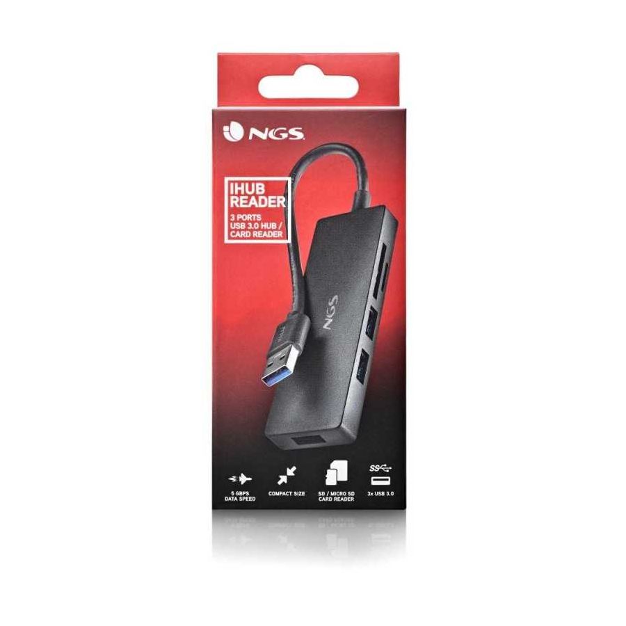 NGS - IHUB READER - USB 3.0 - 3x USB 3.0 / Lecteur de Carte