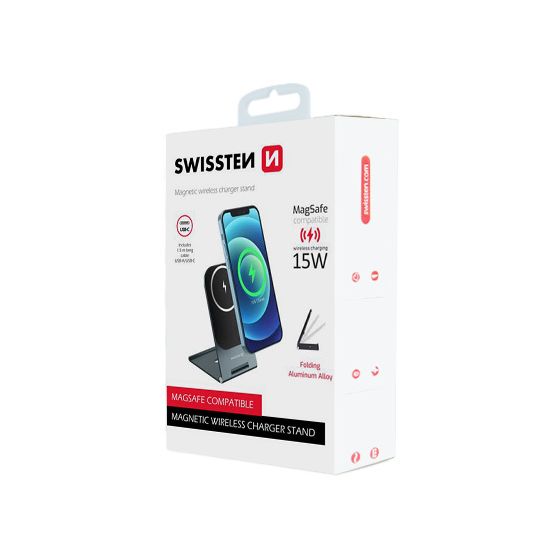 Support pliable avec charge 15W compatible MagSafe, Swissten
